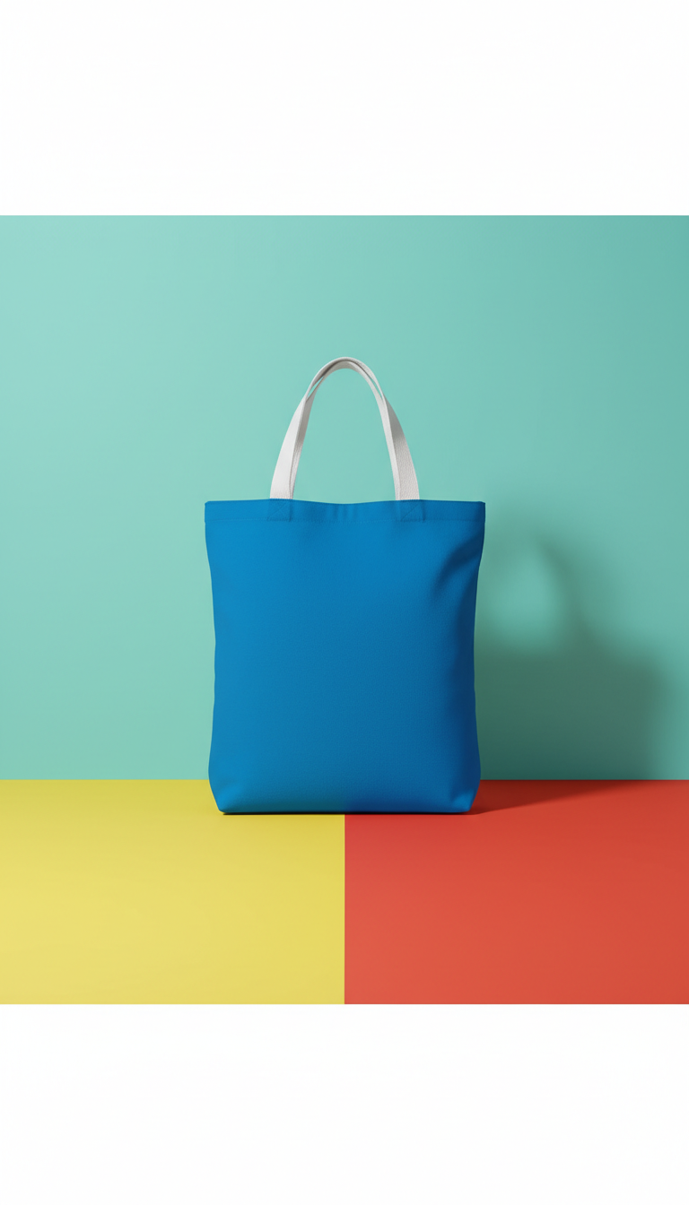 Canvas Tote With Multicolor Print