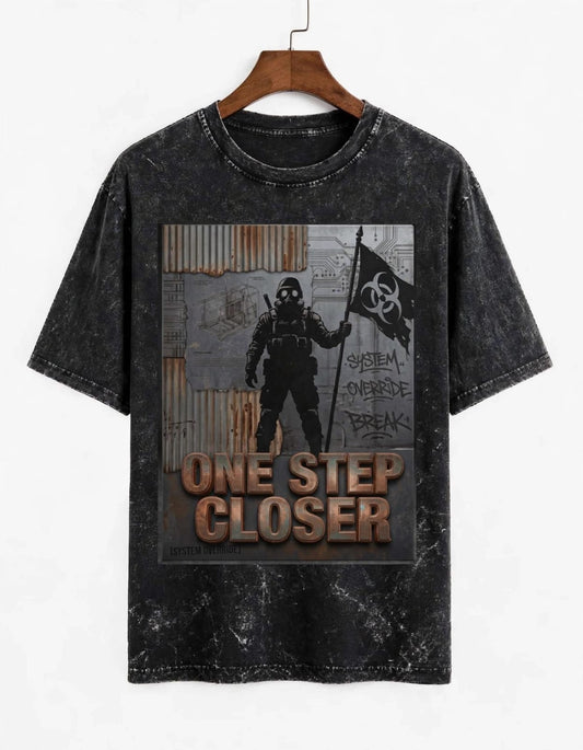 Trendy One Step Closer Linkin Park Acid Washed Oversized Tee