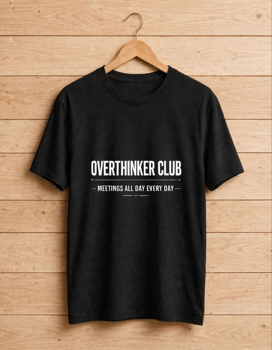 Overthinkers Club Unisex Trendy New Standard Crew Black T-Shirt
