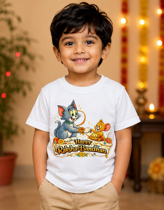 TrendyNewHub Tom n' Jerry Raksha Bandhan Spl Unisex T-Shirt Kids T-Shirt